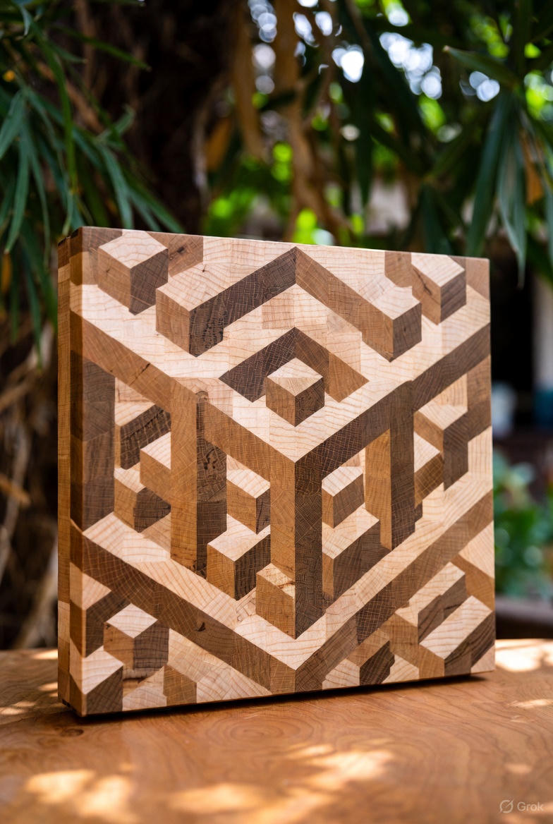 3D cube illusion board